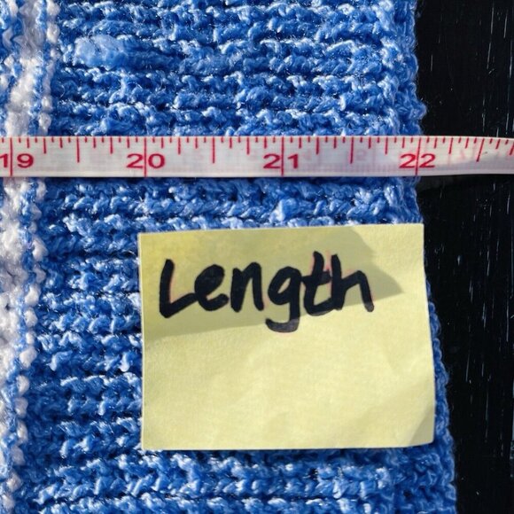 Hand Knitted Vintage Style Sweater Vest Womens Medium Blue White Nautical - Picture 6 of 7